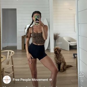 Free People Leopard Print Cami Crop Tank Top